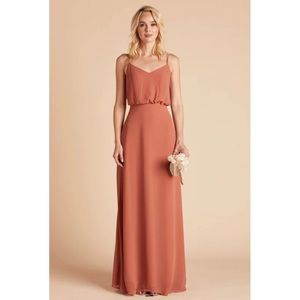 Birdy Grey used terracotta bridesmaid dress